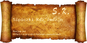 Sipiczki Kálmán névjegykártya