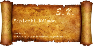 Sipiczki Kálmán névjegykártya